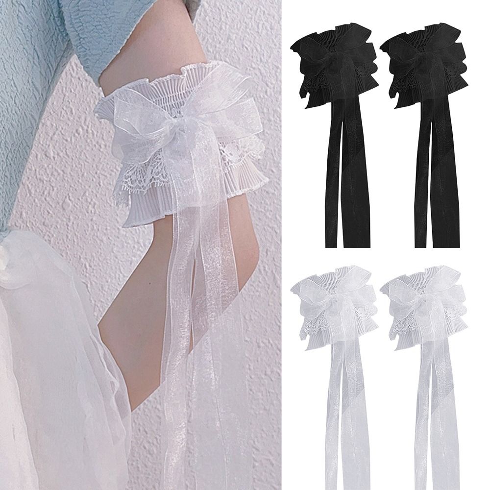 Lace Ribbon Trim - Mancommuniste élastiques à volants floraux, couvre-bras