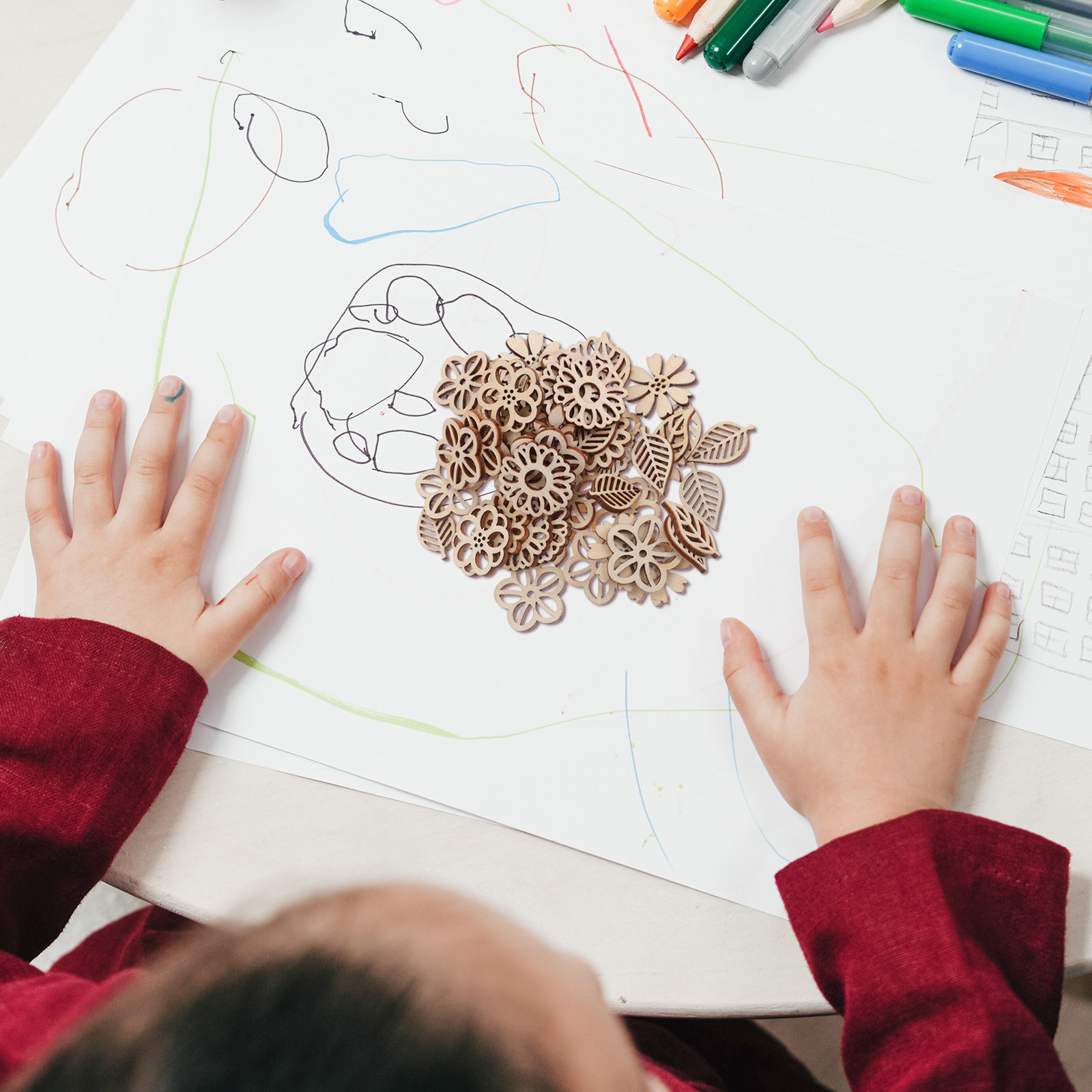 Craft Embellishments - Découpes de fleurs en bois en