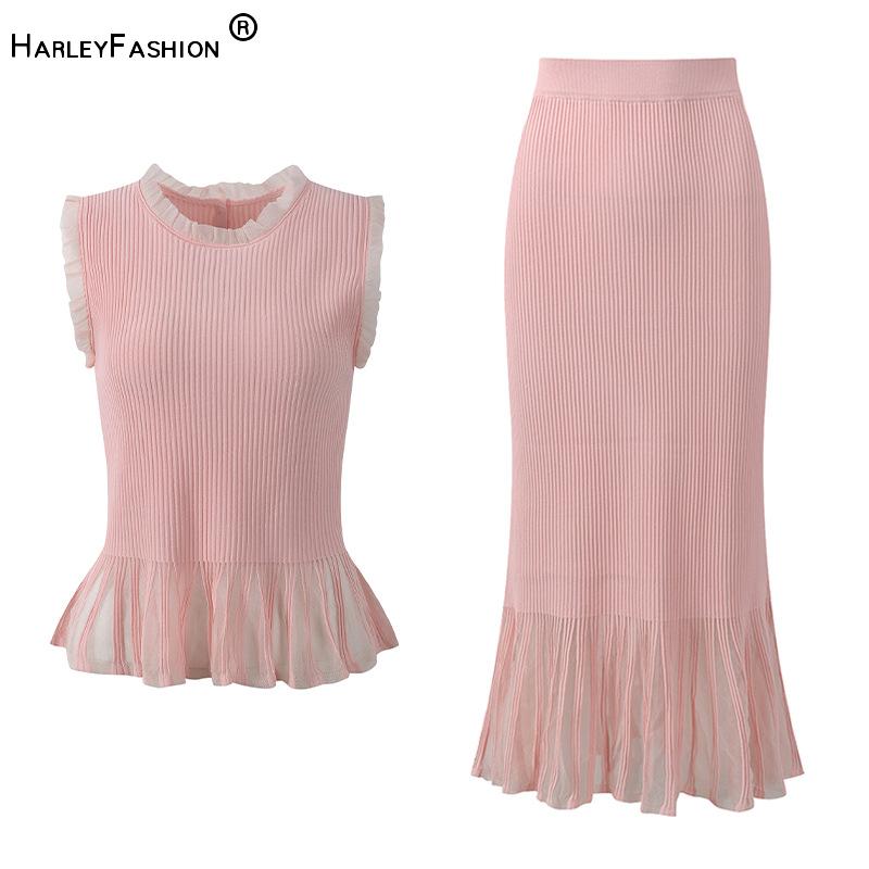 Ensemble 2 pièces tricoté slim - Elastic Lace Trim avis et prix