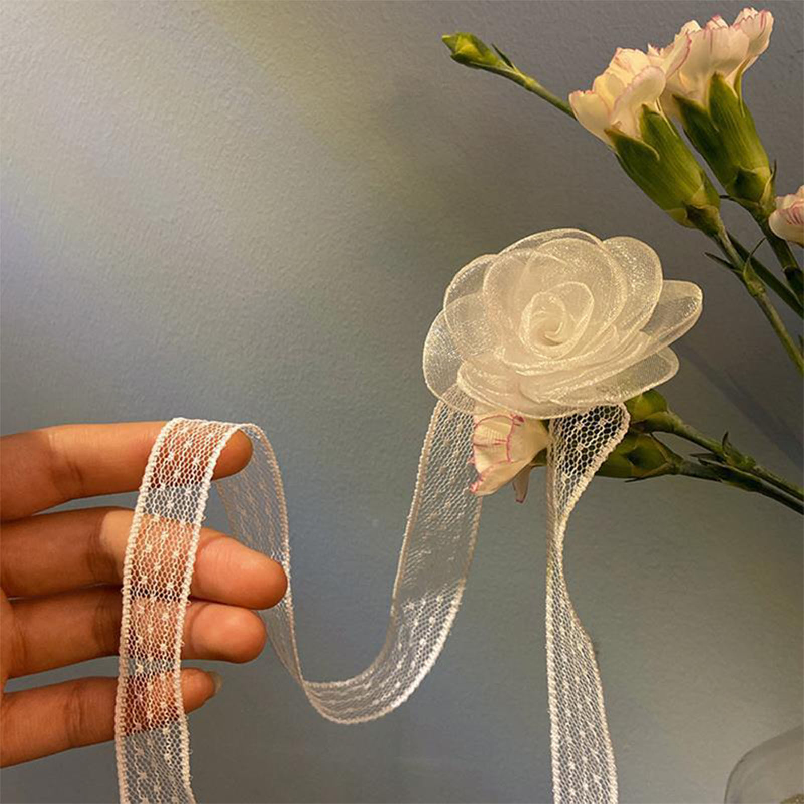 Bandeau à nouer en dentelle av - Lace Ribbon Trim avis et prix