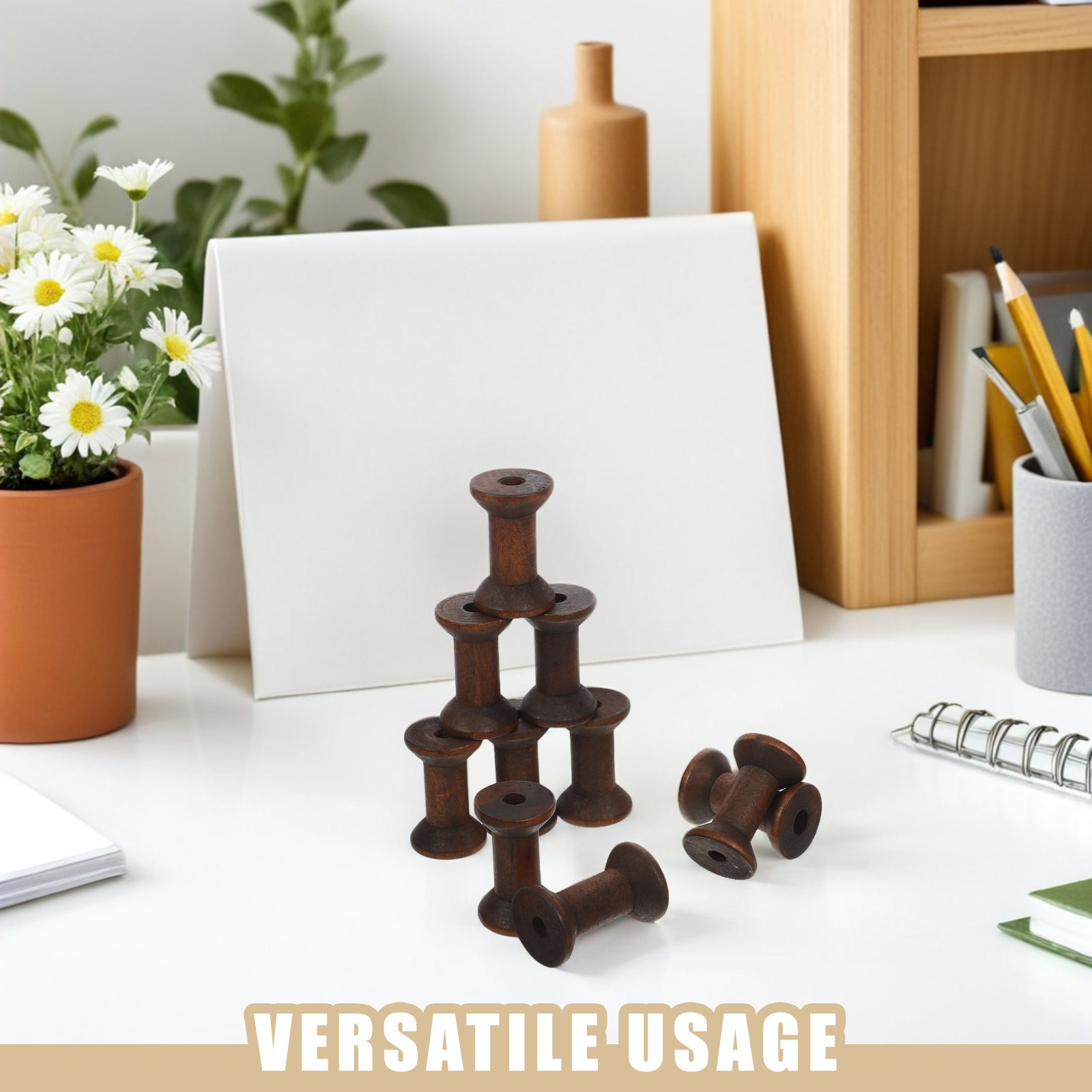 10 bobines en bois vintage, en - Organza Ribbon Spool avis et prix