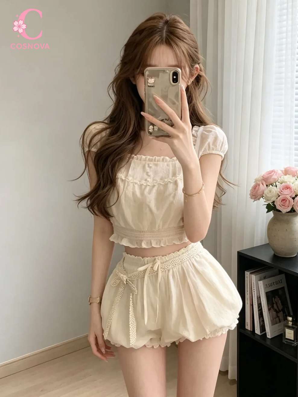 Ensemble 2 pièces Coquette d'é - Elastic Lace Trim avis et prix
