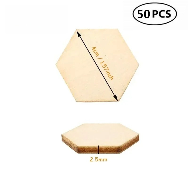 Pièces hexagonales en bois ina - Craft Embellishments avis et prix