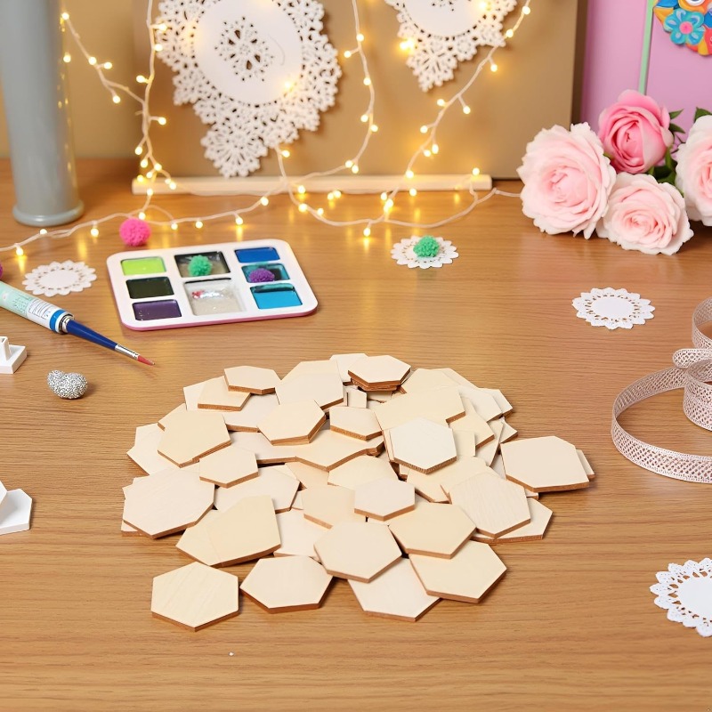 Pièces hexagonales en bois ina - Craft Embellishments avis et prix
