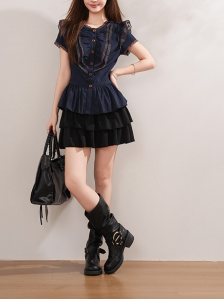 Ensemble 2 pièces vintage goth - Elastic Lace Trim avis et prix