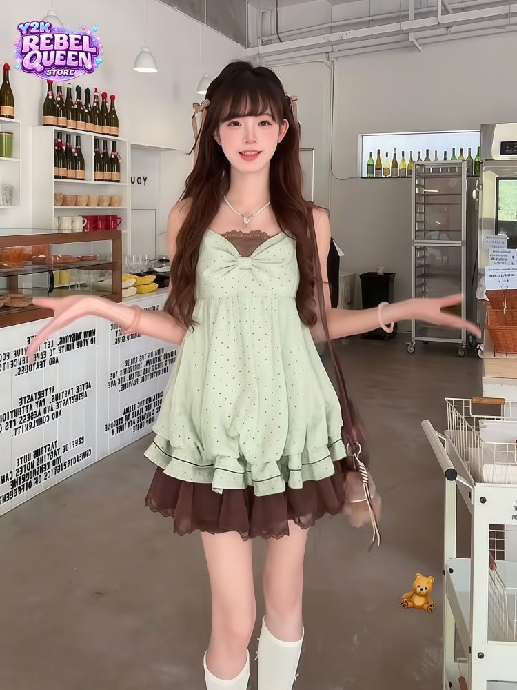 Robe Mini Coquette Coréenne à  - Elastic Lace Trim avis et prix